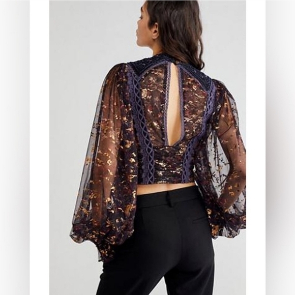 New Free People x REVOLVE Camille Top in Black Combo Size XS NWOT - Picture 5 of 13